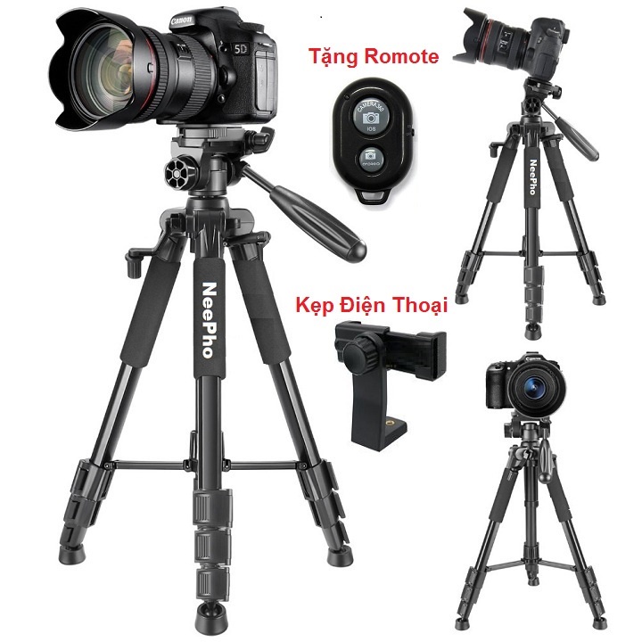 Chân Đỡ Điện Thoại 3 Chân, Tripod Máy Ảnh, Tặng Remote, Máy Quay Camera Chuyên Nghiệp, Tripods NP-8850 Chính Hãng NeePho