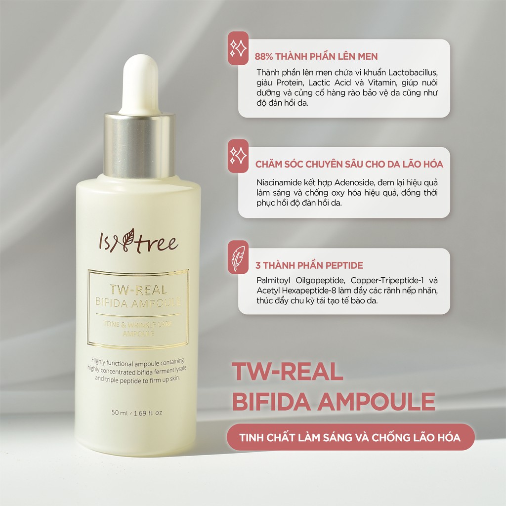 Tinh chất dưỡng trắng ISNTREE TW-REAL BIFIDA AMPOULE 50ml