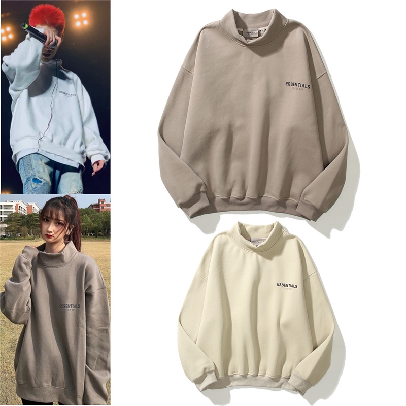 Áo Nỉ Cổ Lọ In Chữ Logo Fear Of God Phản Quang Thời Trang Cho Cặp Đôi