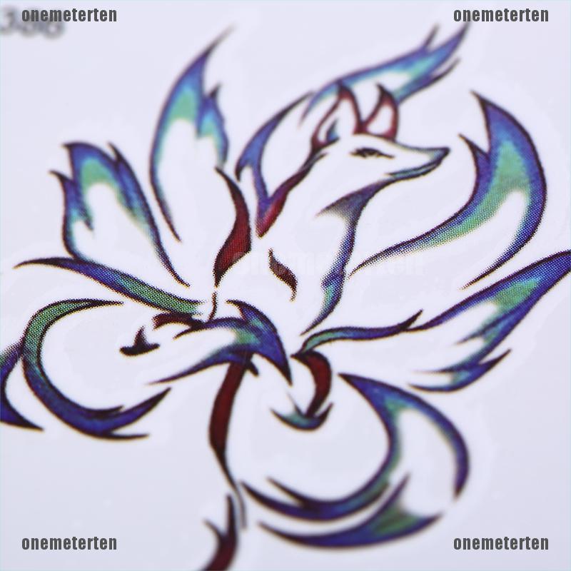 Hình xăm dán tạm thời hình cáo chín đuôi kháng nước