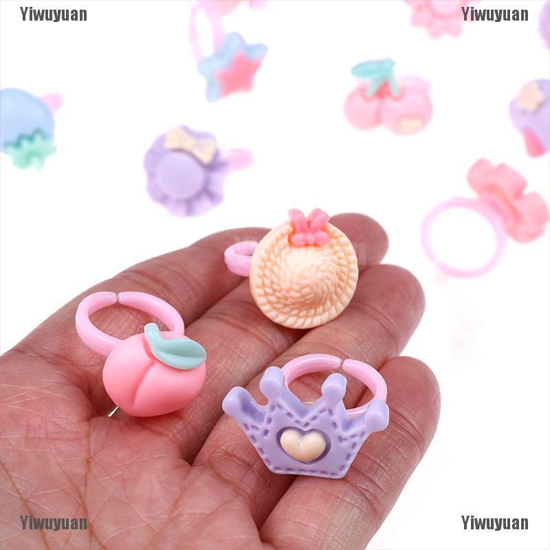 Set 12 Nhẫn Nhựa Hình Bông Hoa Dễ Thương