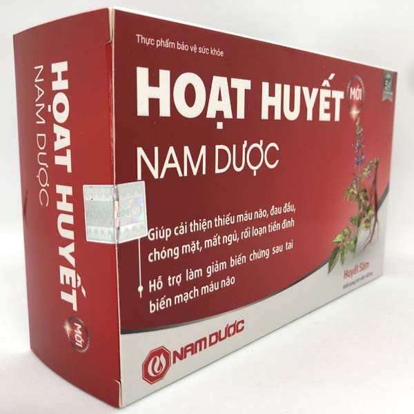 Hoạt Huyết NAM DƯỢC - Giúp cải thiện thiếu máu não, đau đầu (Hộp 50 viên) hop lon