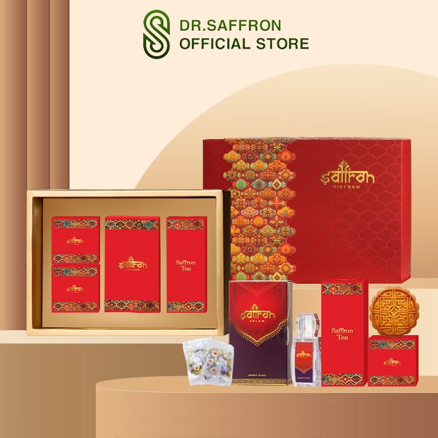 [Vị mới] Hộp quà tặng 2023 Saffron gồm 2 mứt sen, mứt gừng và nhụy hoa nghệ tây