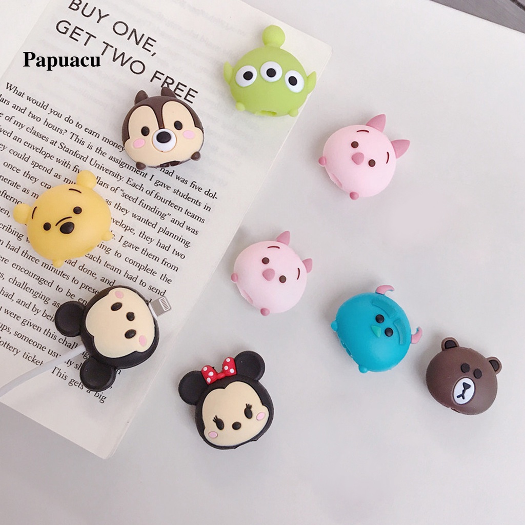 Xd Cute Cartoon Animal Cable Bite Charger Cable Protector Silicone Data Cord  Cover Saver SmartPhone Decor for iPhone | Shopee Việt Nam