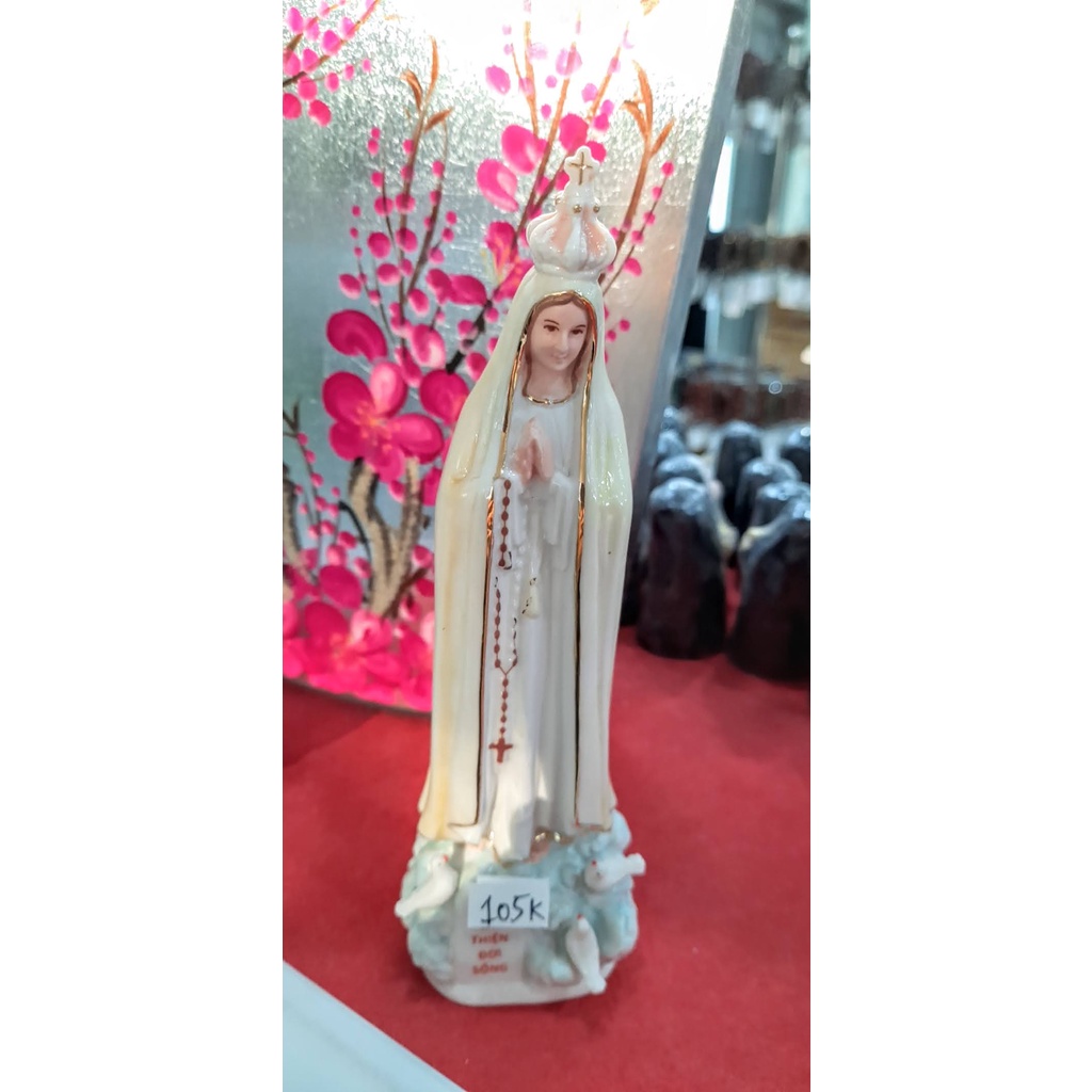 Tượng sứ Đức Mẹ Fatima 15cm không phai màu