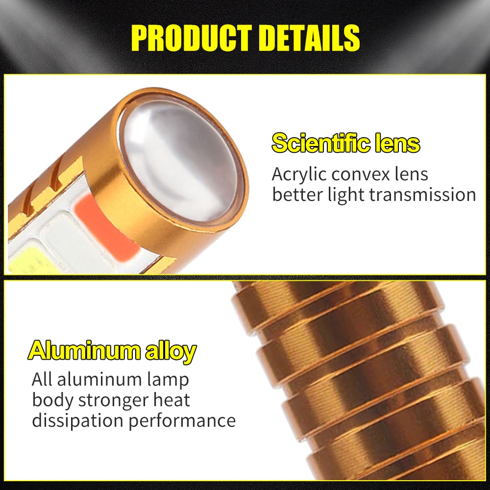 Đèn Pha LED Thẳng DC H6 LED P15D H4 HS1 Cho Xe Máy