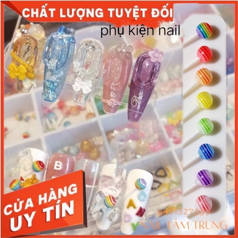 charm kẹo mút trang trí móng tay