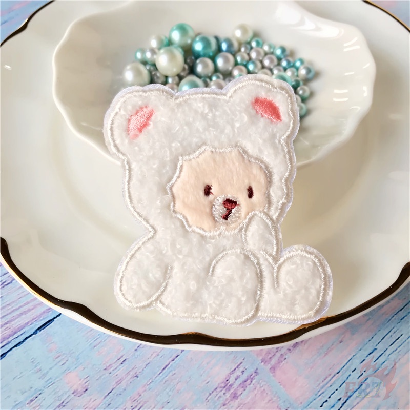 1 miếng dán ủi quần áo hình gấu/thỏ/thỏ/thỏ hoạt hình dễ thương DIY