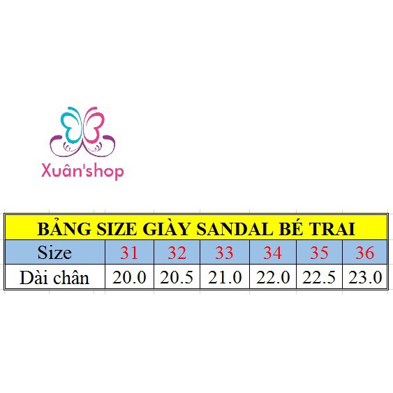 Sandal bé trai đế có đệm lò xo (s31-36)