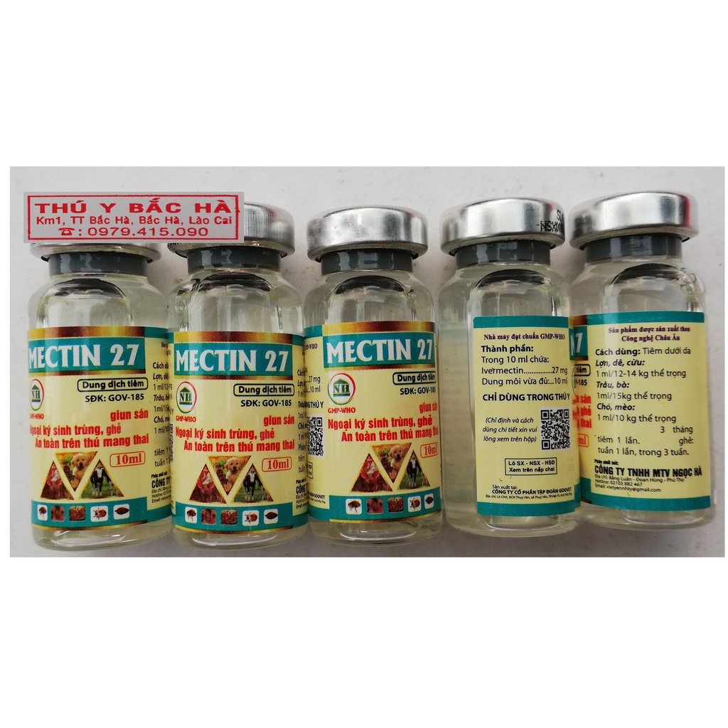 MECTIN 27 lọ 10ml Chuyên dùng cho gia súc, trâu, bò, lợn, chó, mèo, thỏ
