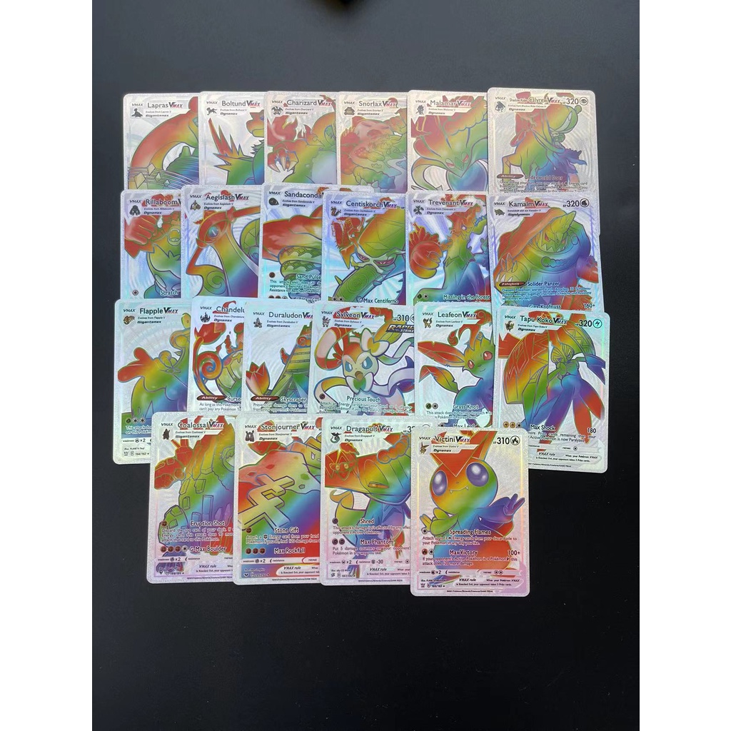 Thẻ bài Pokemon Vmax GX lấp lánh cầu vồng chất lượng cao