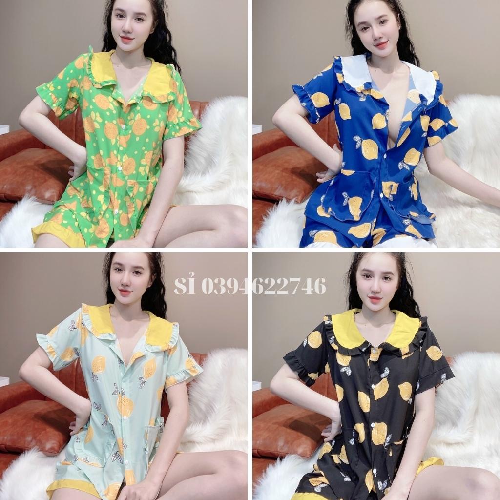 Bộ đồ ngủ nữ mùa hè pijama cộc tay chất lụa họa tiết,Đồ bộ nữ hot 2021 BN21
