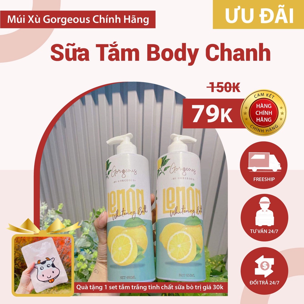 [ Free Ship ] Sữa Tắm Chanh Trắng Da Múi Xù