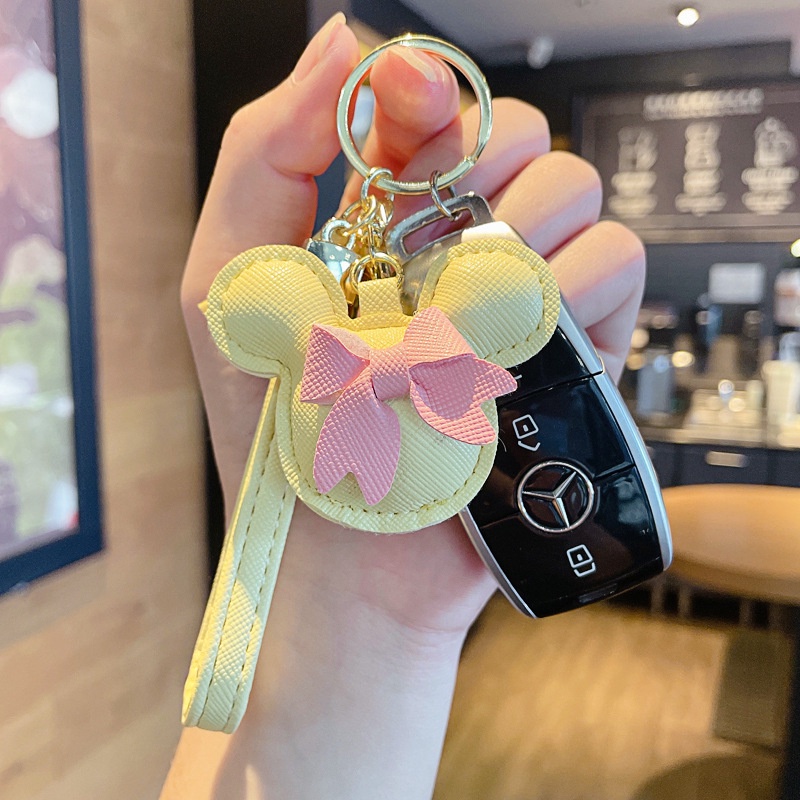 Vòng Tay Da PU Mặt Hình Đầu Chuột Mickey Đáng Yêu Sáng Tạo