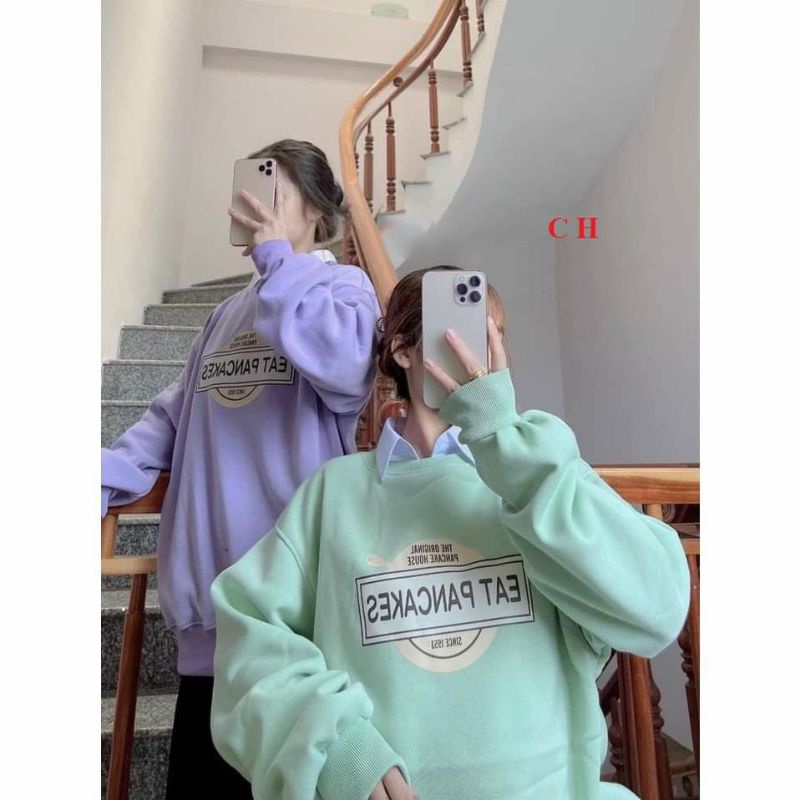 Áo Nỉ Basic EAT [FREESHIP] Sweater dài tay nỉ cotton form rộng; thời trang trend nam nữ unisex cá tính Ulzzang