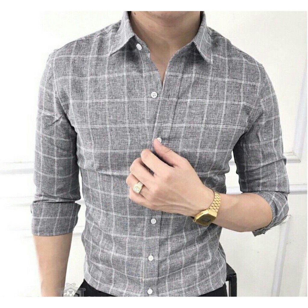 Áo sơ mi nam Kojiba kẻ carô màu ghi xám - 𝐁𝐚́𝐧 𝐡𝐚̀𝐧𝐠 𝐜𝐨́ 𝐭𝐚̂𝐦
