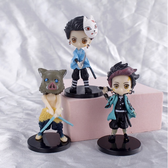 Mô Hình Thanh Gươm Diệt Quỷ  Tanjirou , Nezuko , Zenitsu , Inosuke , Giyuu - Figure Kimetsu No Yaiba ChiBi