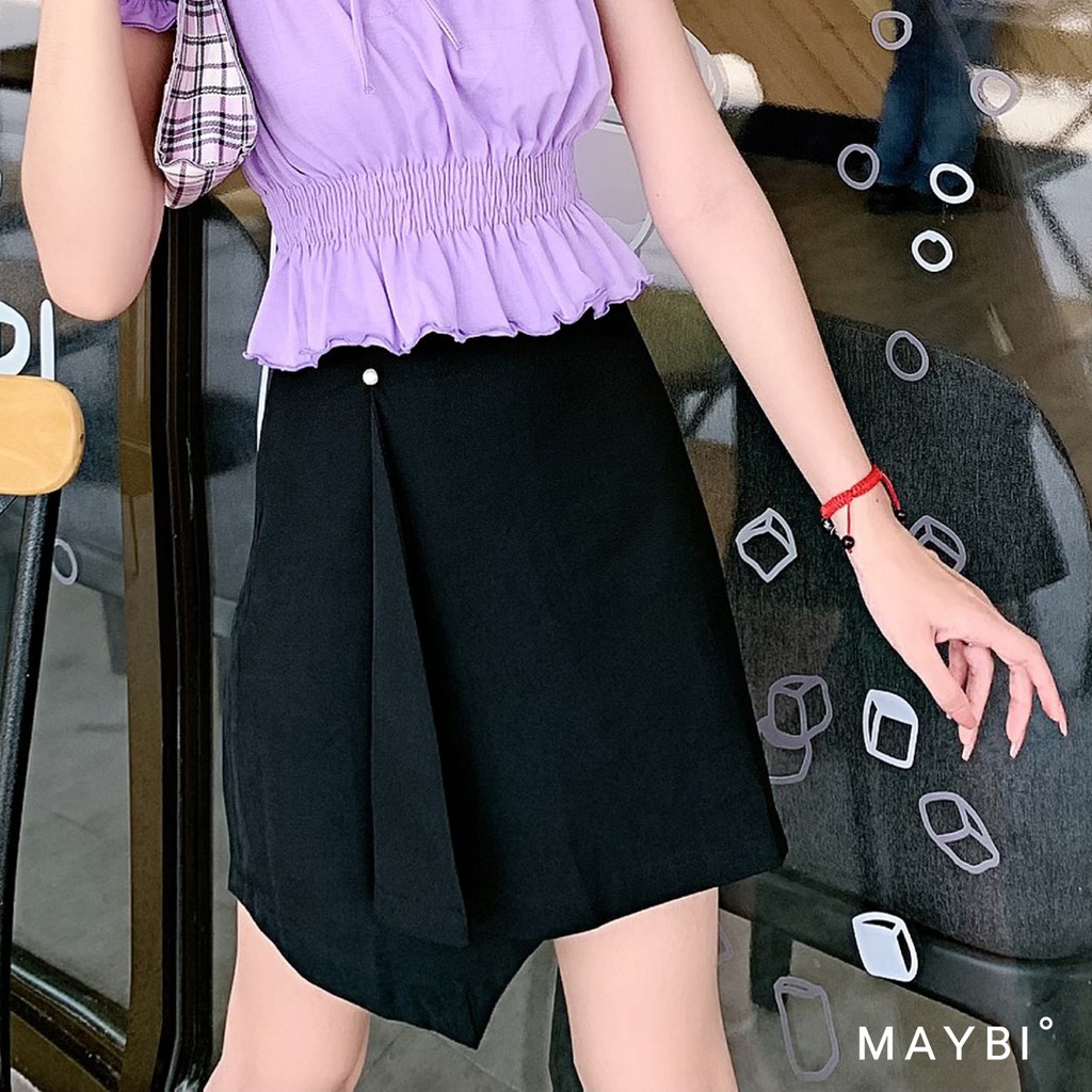 MAYBI - Chân váy đen lật tà Black Flipted Skirt