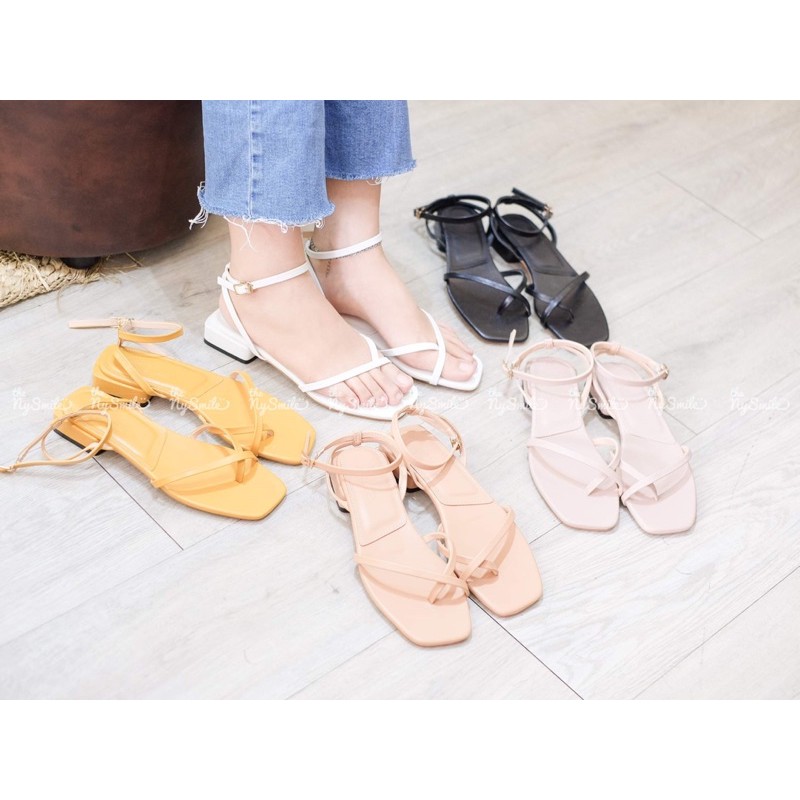 Giày sandal đi học xỏ ngón cao 2cm - THENYSMILE - FUNA