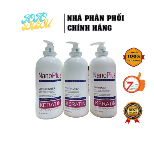 Cặp Dầu Gội Xả Siêu Thơm Siêu Mượt Tóc Nano PLus Collagen 2000ml