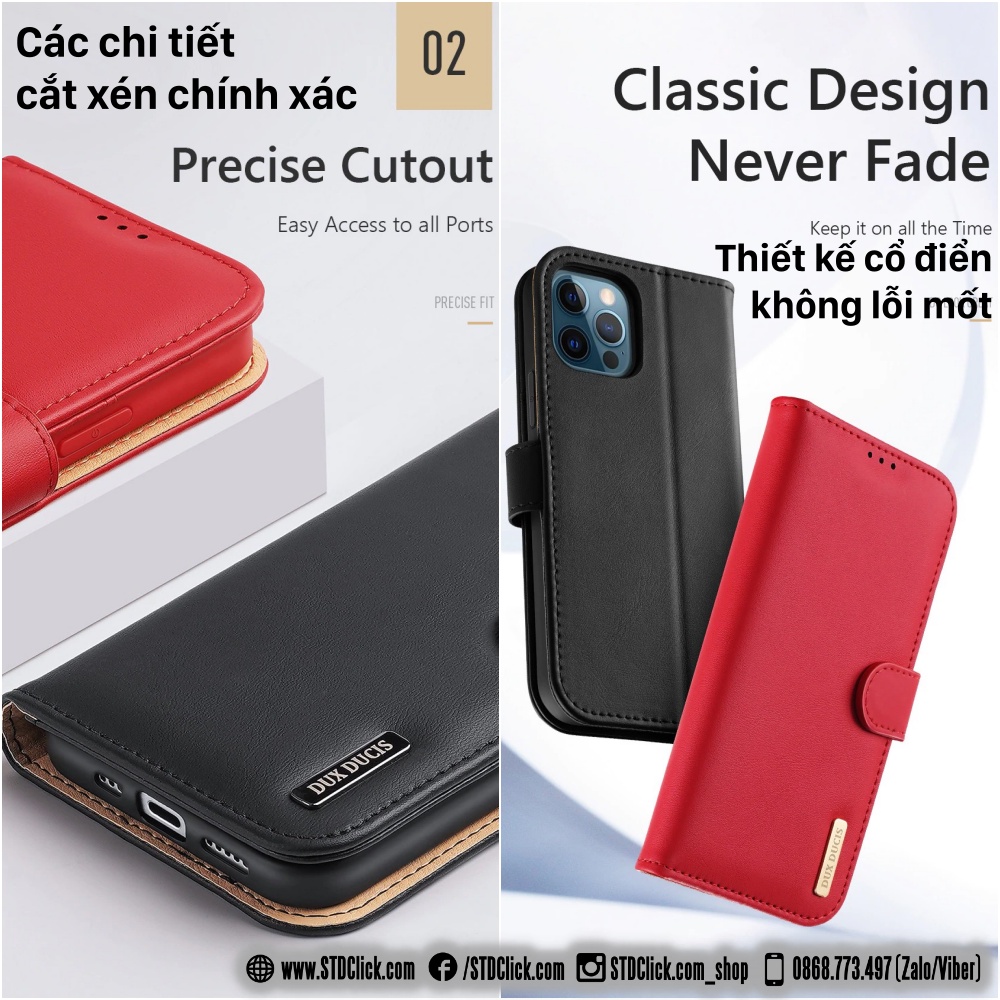 BAO DA IPHONE 12 PRO MAX - 12 PRO - 12 DUX DUCIS HIVO CHÍNH HÃNG