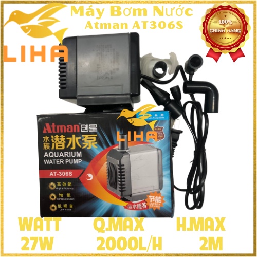 Máy Bơm Nước Bể Cá Atman AT-306S (27W - 2000L/H - 2M) - Máy Bơm Hồ Cá Tiết Kiệm Điện