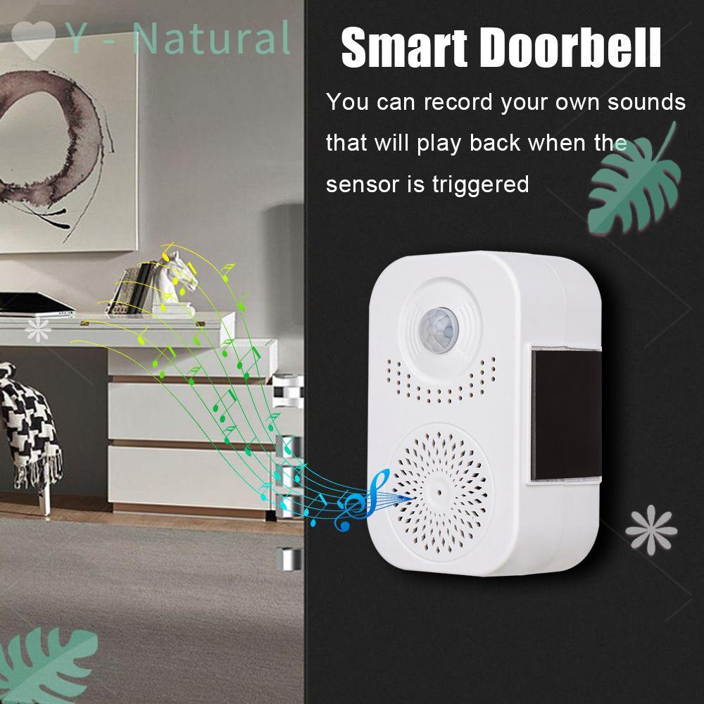 YNATURAL Wireless Smart Doorbell Automatic Induction Infrared Induction Alarm System Voice Prompter Human Body Induction Doorbell Welcome to Sensor Free Installation Voice Broadcast Greeter