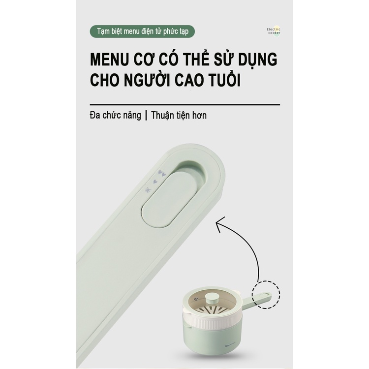 [Mã ELHADEV giảm 4% đơn 300K] Nồi Điện Đa Năng Mokkom Có Lồng Hấp Chống Dính Bằng Đá Maifan