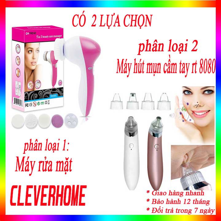 Máy hút mụn mini cầm tay RT 8080 ,máy cám, đầu đen, sạch các loại -Máy rửa mặt massage 5 trong 1 beauty care mass