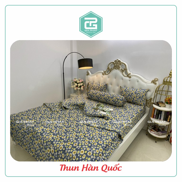 Bộ ga gối Thun Lạnh Hàn Quốc { 4 Món } họa tiết Bông Cúc ( 1 ga bọc + 2 vỏ gối nằm + 1 vỏ gối ôm ) | BigBuy360 - bigbuy360.vn