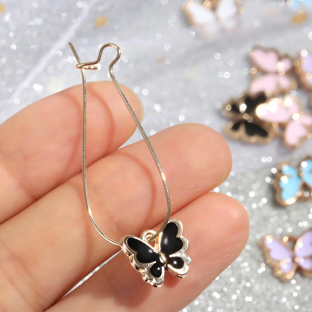 NIUYOU Set 10 Mặt Vòng cổ Hình Bướm Tráng Men