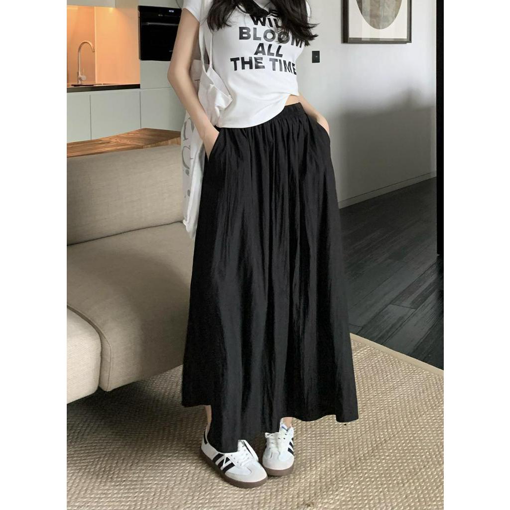 Chân Váy Chữ A Xếp Ly Lưng Cao Co Giãn Phong Cách Mới 64270