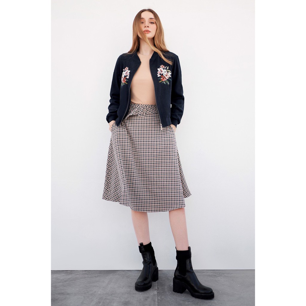 Áo khoác bomber navi thêu hoa 1BO1006 ADORE DRESS