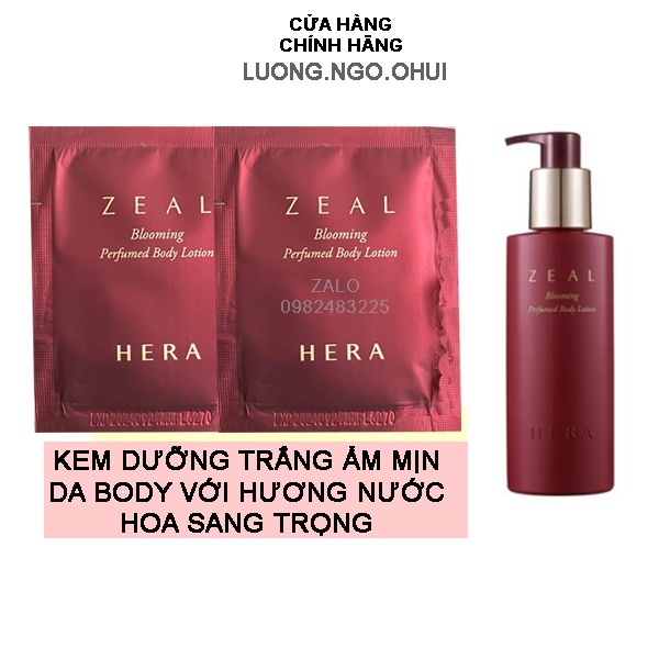 [4ml] Gói sample kem dưỡng trắng mịn da Hera Zeal Blooming Perfumed Body Lotion với hương nước hoa sang trọng