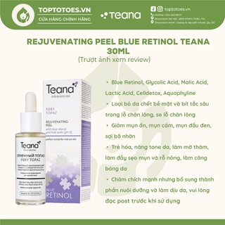 Tẩy da chết hoá học Teana Blue Retinol Fiery Topaz Rejuvenating Peel 30ml cho da căng bóng, láng mướt, giảm mụn