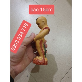 Chú tiểu đứng đái gốm sứ cao 15cm chu tieu dung dai