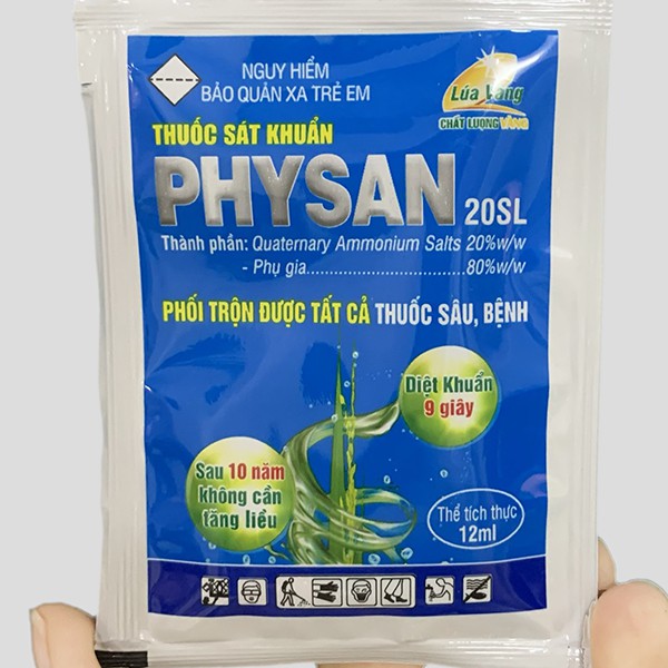 Thuốc sát khuẩn Physan (tiêu diệt nấm, khuẩn, rong rêu, tảo, xử lý lan trước khi ghép) – Gói 12ml