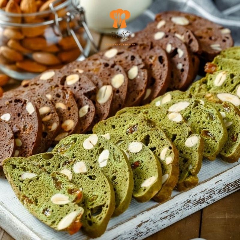 Bánh Biscotti ăn kiêng giảm cân nguyên cám không đường Mix 3 vị