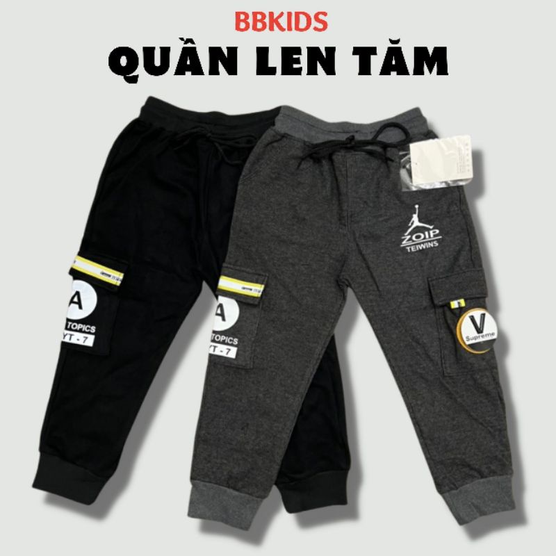 Quần Nỉ Dài Len Tăm Dáng Jogger Cho Bé Trai Từ 20kg Đến 35kg BBKIDS