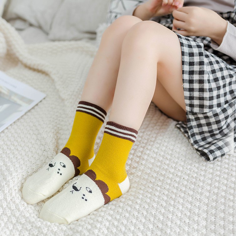 Set 5 Đôi Vớ Cotton Thấm Hút Mồ Hôi Thoáng Khí Thời Trang Cho Bé Trai Và Gái 1-12 Tuổi