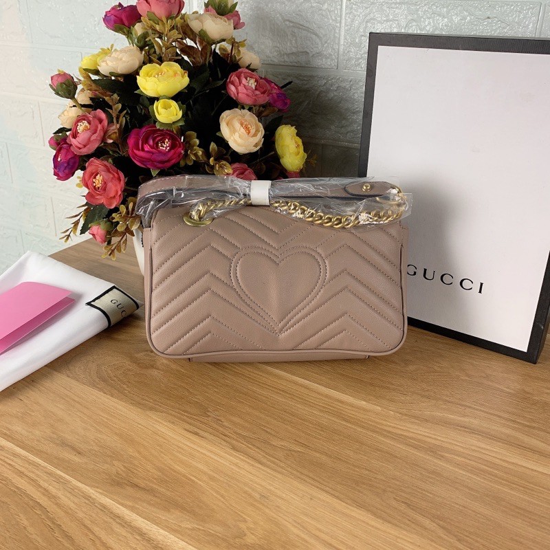 Túi xách Gucci Marmont màu hồng nude size 22cm (Có sẵn)