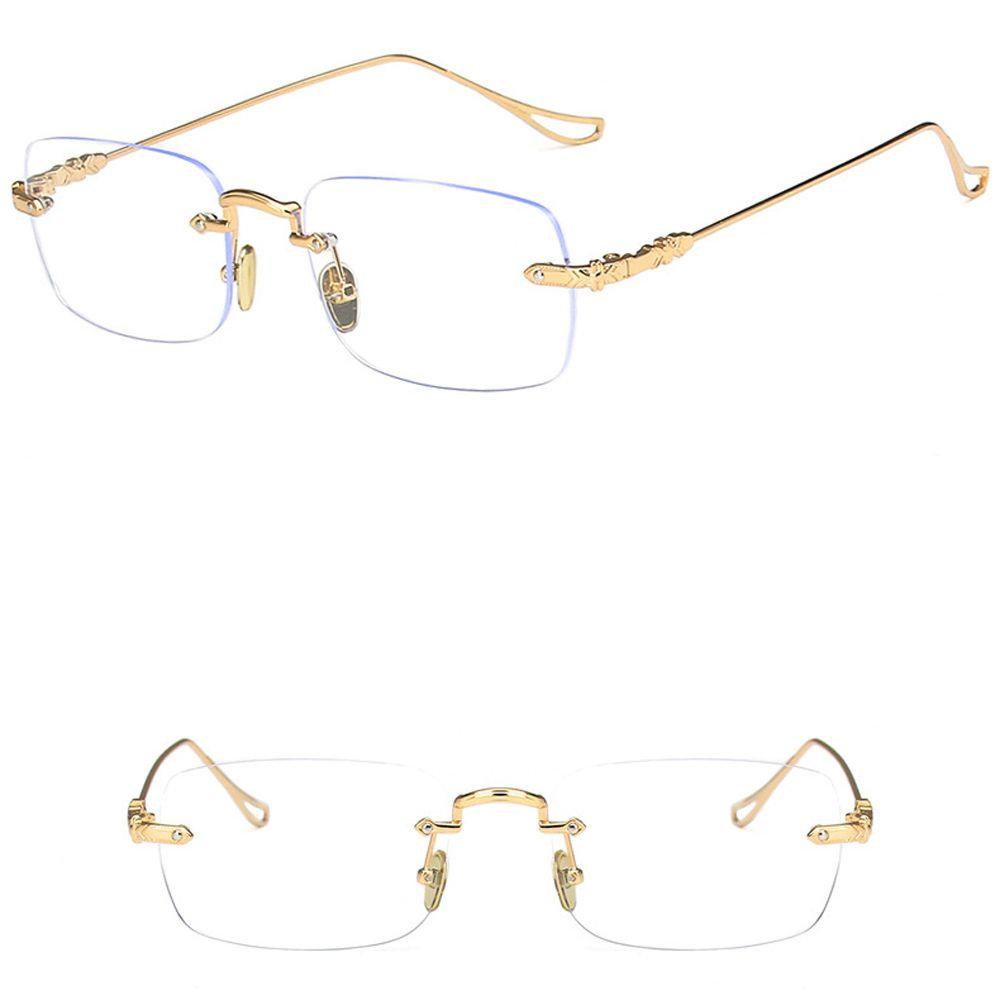 Mắt Kính Gọng Vuông Kim Loại Chống Bức Xạ Ánh Sáng Xanh Chống Ánh Sáng Xanh Phong Cách Vintage Dành Cho Máy Tính