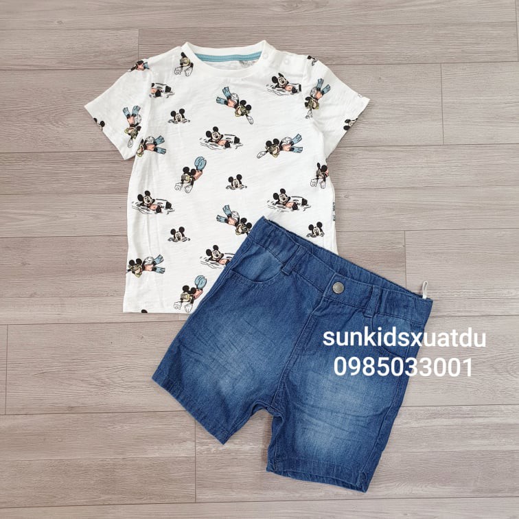 Bộ Bé trai Mickey quần jean