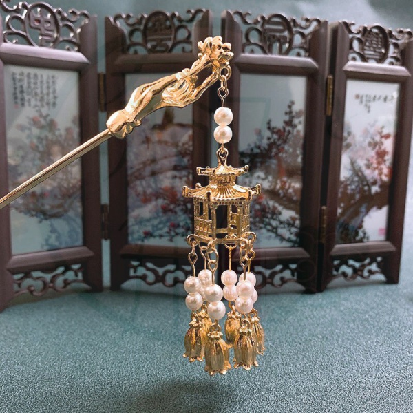 Trâm cài tóc kiểu Hán Phục cổ trang có núm tua phát sáng được