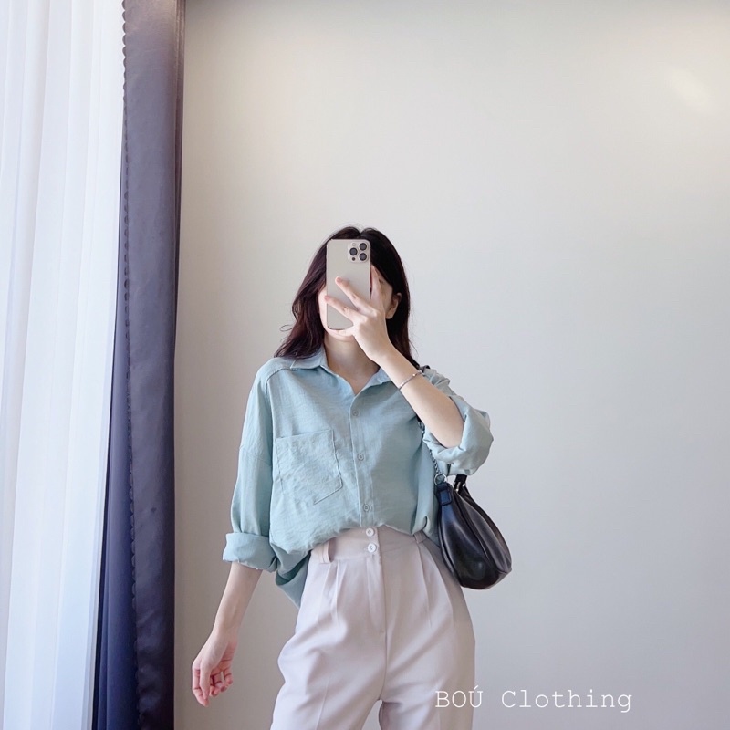 Áo sơ mi đũi chất đẹp dễ phối (Ảnh thật)