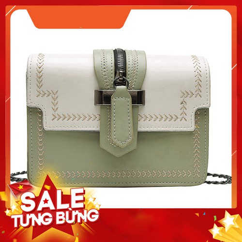 [FREE SHIP]  Túi xách ALANI phối màu họa tiết thêu HY050 - Q.ỉn Store - Q.ỉn Store