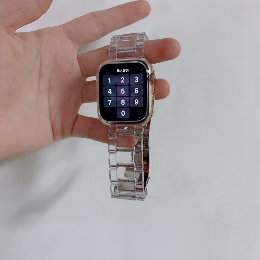 Dây Đeo Bằng Nhựa Trong Suốt Cho Đồng Hồ Thông Minh Apple Watch Series 7 6 SE 5 4 3 2 1 38mm 40mm 42mm 44mm