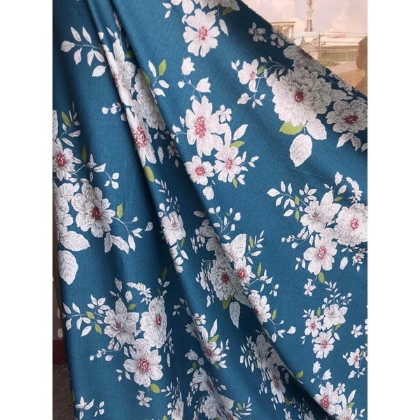 VẢI COTTON LỤA HÀN chính phẩm mẫu hoa