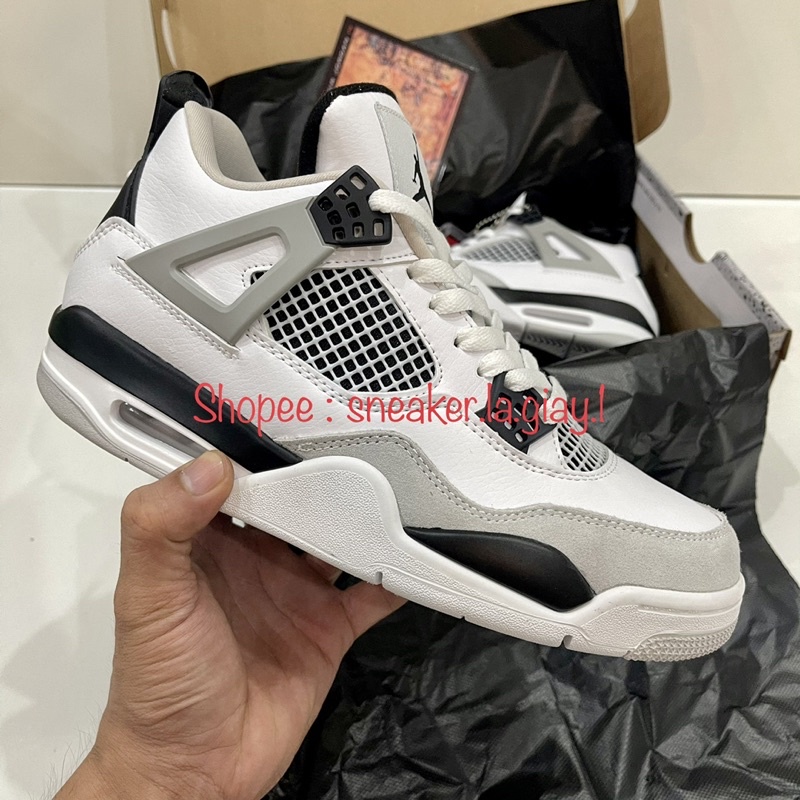 Giày Air Jordan 4 Military Black White ( JD4 Trắng đen ) Bản đẹp - Fullbox kèm dây phụ