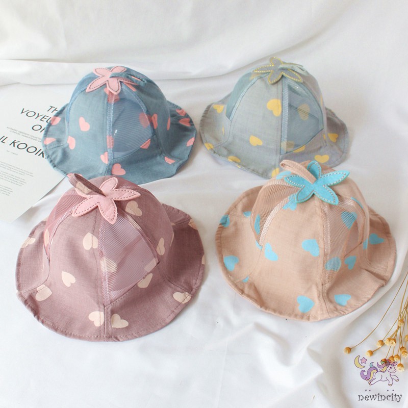 Mũ In Hình Trái Tim Xinh Xắn Cho Bé